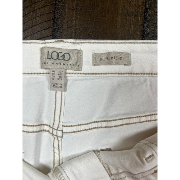 NWT Logo Lori Goldstein Boyfriend Straight Leg, White Jeans, Size 16T - Picture 5 of 8